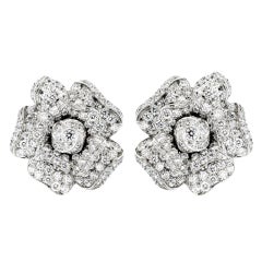 OSCAR HEYMAN  Diamond Flower Earrings