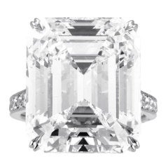 Rare 20.10ct Emerald Cut Diamond Ring