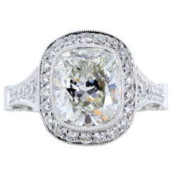 3.04ct Cushion Cut DIamond Ring GIA