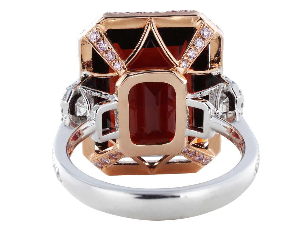 Women's Rare 11.33ct Red Burma Spinel & Diamond Ring For Sale