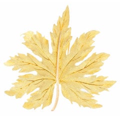 Vintage BUCCELLATI Gold Leaf Pin