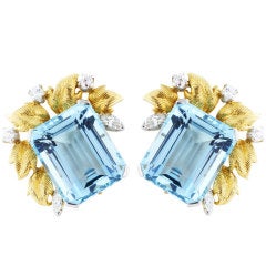 Stunning Serafini 19.00ctw Aquamarine Earrings