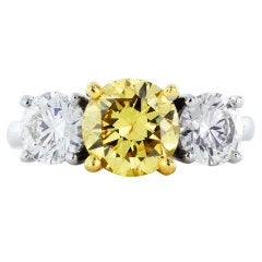 1.71ct Fancy Intense Yellow Diamond Ring