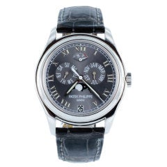 PATEK PHILIPPE Platinum Annual Calendar Moonphase Wristwatch with Power Reserve Ref 5056P