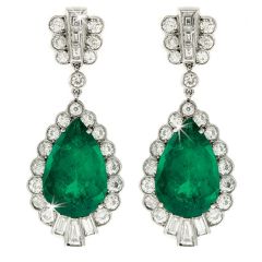 SHREVE, CRUMP & LOW Estate Collection Emerald & Diamond Earrings
