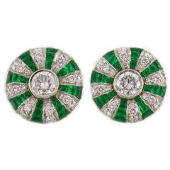 SHREVE, CRUMP & LOW Estate Collection Diamond & Emerald Earrings