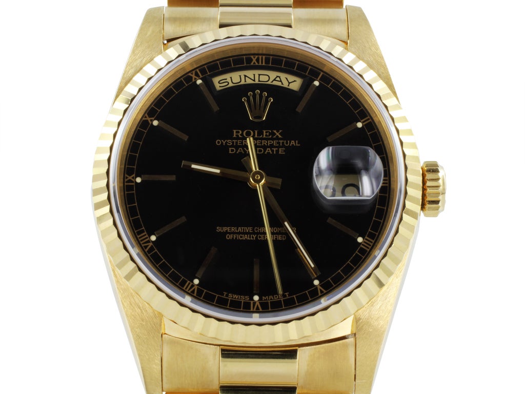 Women's or Men's ROLEX Yellow Gold Double Quick-Set Day-Date President Wristwatch