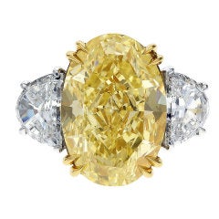 8.16ct Fancy Yellow Oval Diamond Ring