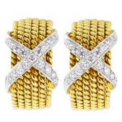 SCHLUMBERGER Tiffany & Co Diamond X Earrings
