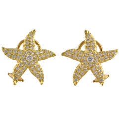 SHREVE, CRUMP & LOW Diamond and Gold Starfish Earrings