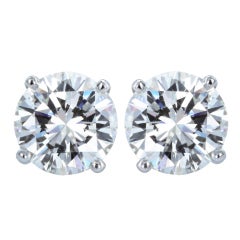4.16ctw Round Brilliant Diamond Stud Earrings