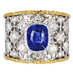 Buccellati Diamond and Sapphire Band