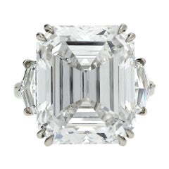 Rare Emerald Cut 17.98 carat Diamond Ring GIA H Internally Flawless