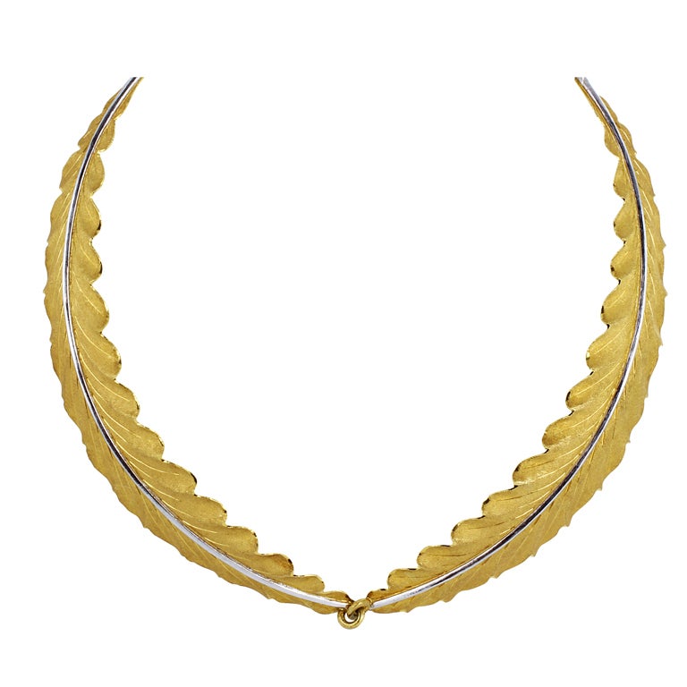  Buccellatti Gold Leaf Collar Necklace