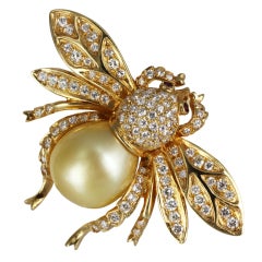 Diamond & Pearl Bee Pin