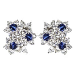 Shreve Crump & Low Sapphire Diamond Earrings