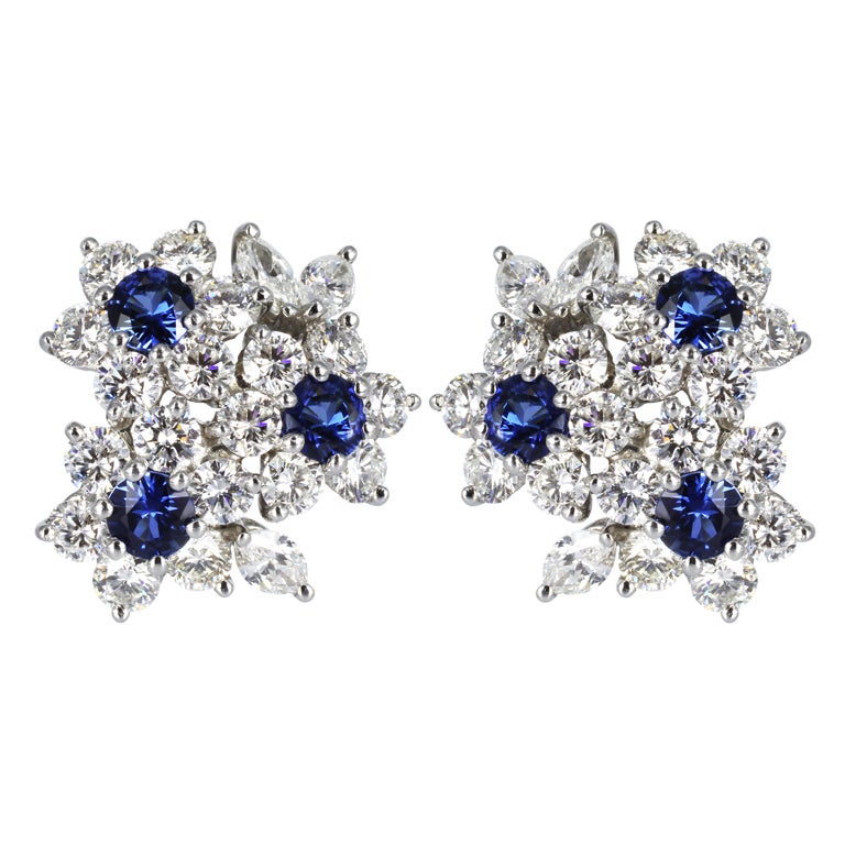 Shreve Crump & Low Sapphire Diamond Earrings