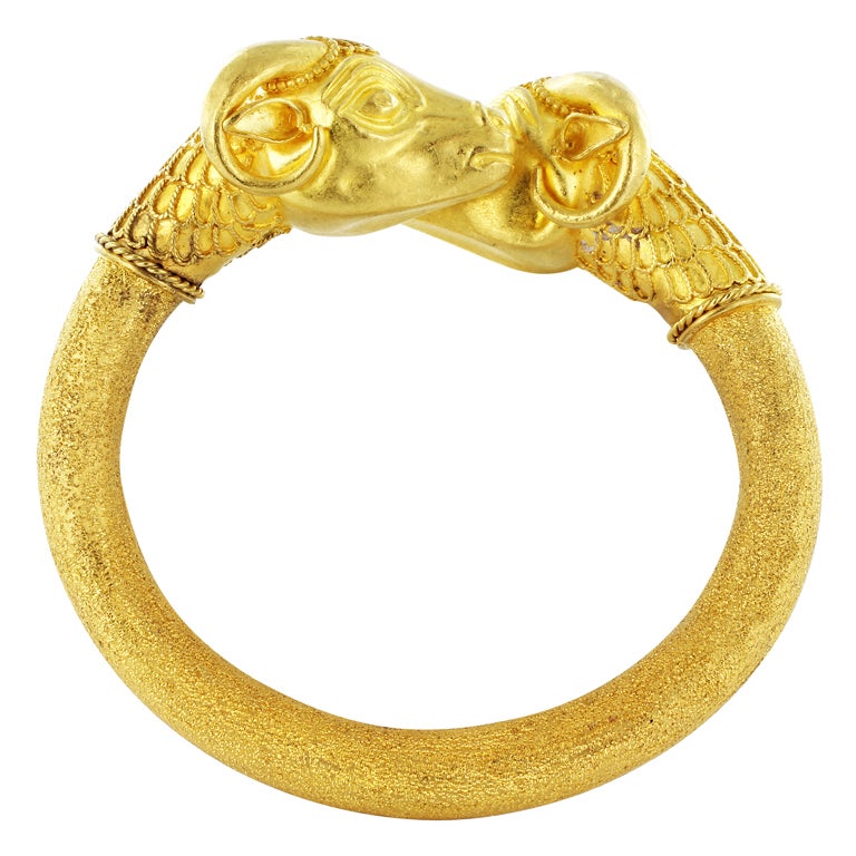 Estruscan Revival Ram Head Bracelet