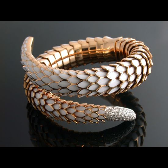 Enamel Diamond Serpentine Bracelet