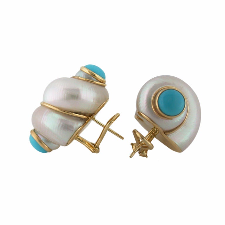 SHREVE, CRUMP & LOW Estate Collection Shell Earrings
