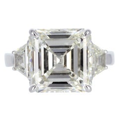 5.77ct Asscher Cut Diamond Three Stone Ring