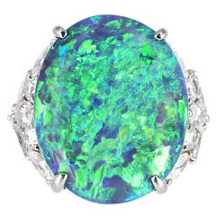 Black Opal And Diamond Ring Black Opal And Diamond Ring