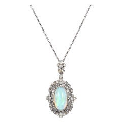 Edwardian Opal Diamond Pendant