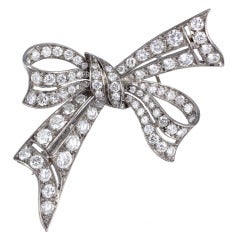 Charming 4.20ctw Diamond Bow Pin