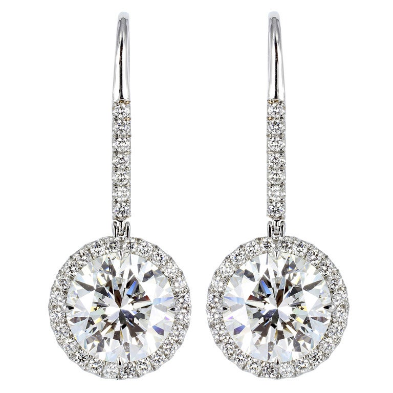 Spectacular 14.04ctw Diamond Drop Earrings