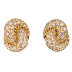 Diamond & Gold Knot Earrings