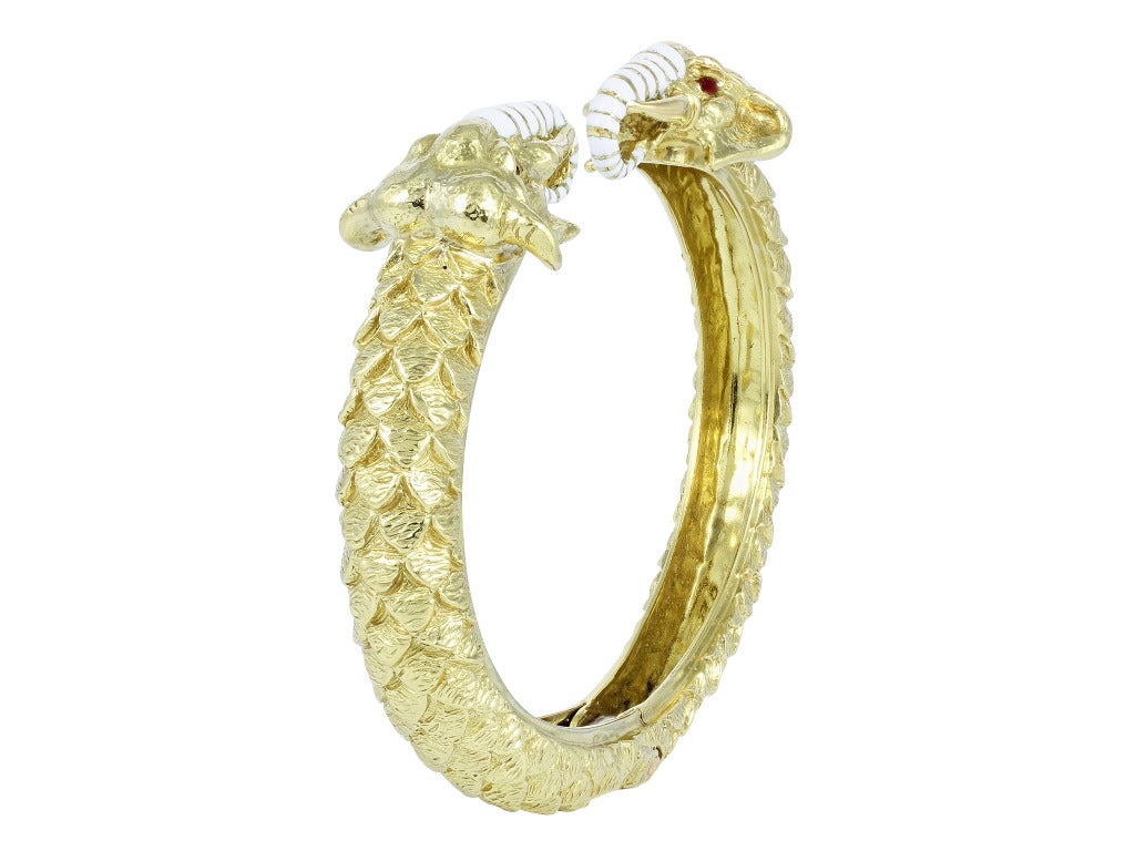 David Webb Elephant Bangle Bracelet