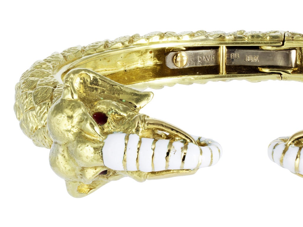 Contemporary David Webb Elephant Bangle Bracelet