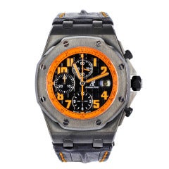 Audemars Piguet Stainless Steel Royal Oak Orange Volcano Chronograph Wristwatch