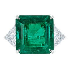 Tiffany & Co 11.42 Colombian Emerald and Diamond Ring