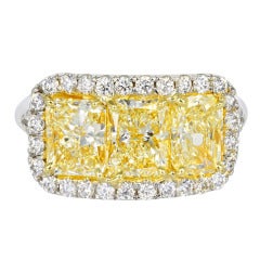 Natural Yellow Diamond Engagement Ring