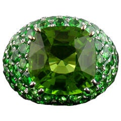 Peridot & Tsavorite Garnet Ring