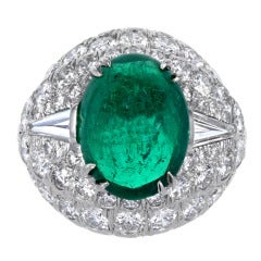 David Webb Emerald and Diamond Ring