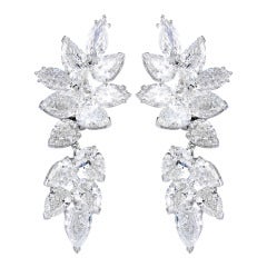 Pear Cut Diamond Removable Drop Earrings