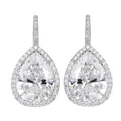 Pear Cut Diamond Drop Earrings