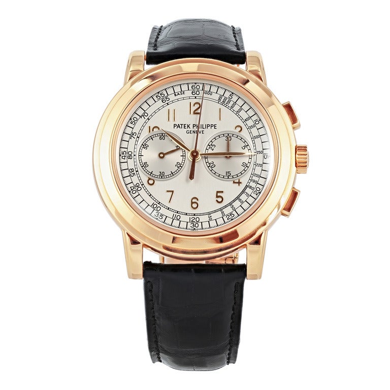 Patek Phillippe Rose Gold Oversized Chronograph Wristwatch Ref 5070R