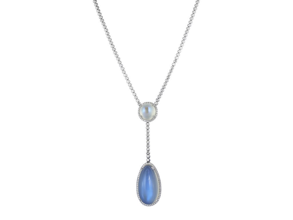 Moonstone Diamond Pendant at 1stDibs