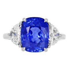 6.15 Carat Sapphire Diamond Ring