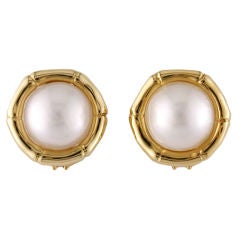 Mabe Pearl and Gold Earrings