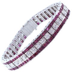 OSCAR HEYMAN Classic Ruby & Diamond Bracelet