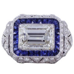 Unique 3.39ct Diamond & Sapphire Ring