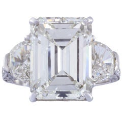 Spectacular 9.13ct Emerald Cut Diamond Ring