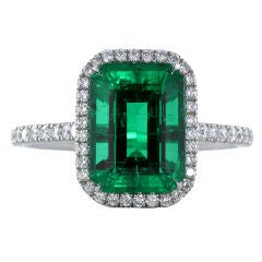 Rare No-Treatment Colombian Emerald Ring