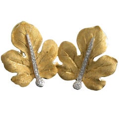 BUCCELLATI Gold Leaf Clip Earrings
