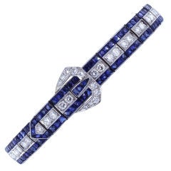 Unique Sapphire & Diamond Buckle Bracelet