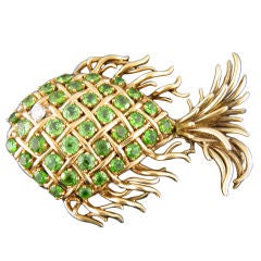 Vintage TIFFANY & CO Demantoid Fish Pin